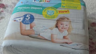 Lupilu Premium Diapers Soft amp Dry No 5 Junior 1116 kg 44 pcs Unboxing and Test [upl. by Nnaeus]