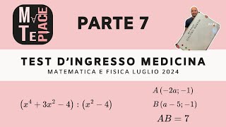 Banca dati medicina luglio 2024 svolgimento di matematica e fisica parte 7 tolc [upl. by Sulamith]