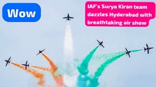 Indian Air Force Surya Kiran 9 IAFs Surya Kiran team dazzles Hyderabad Air Show ವಿಮಾನ ವಿನ್ಯಾಸ [upl. by Analart]