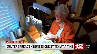 Quilt maker spreads kindness one stitch at a time [upl. by Artcele528]