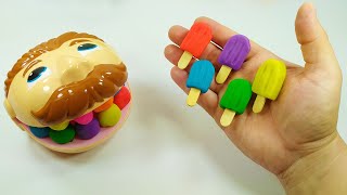 Mr PlayDoh eating mini fruit popsicles PlayDoh dentist toyvideo 74 [upl. by Rees]