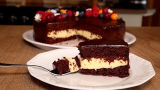 Einfache Schokotorte  die Füllung schmeckt wie Eis🍦  Chocolate Cake Recipe [upl. by Camel]