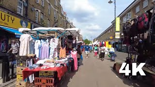 East Street Market Walworth South East London Virtual Walking Tour l 4K l Famous East Lane [upl. by Bryana790]