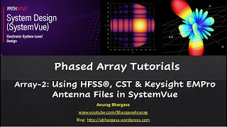 Array2 Using HFSS CST and EMPro Antenna Pattern Files In SystemVue [upl. by Ralfston]