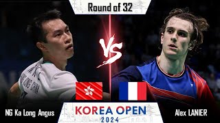 NG Ka Long Angus HKG vs Alex LANIER FRA  Korea Open 2024 Badminton [upl. by Inava]