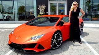 DRIVING the NEW HURACAN EVO in Arancio Xanto amp Walkthrough [upl. by Kcirdlek]