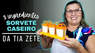 SORVETE CASEIRO DE FRUTA SUPER CREMOSO 3 INGREDIENTES [upl. by Ainatnas]