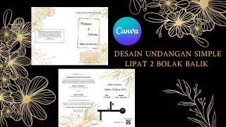 Tutorial Mudah Membuat Undangan Sendiri Dengan Canva Model Lipat 2  FREE TEMPLATE [upl. by Llerraj]