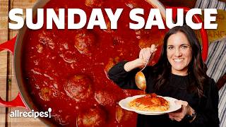 How to Make Meatballs amp Sunday Sauce  Get Cookin  Allrecipes [upl. by Aw]