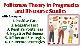 Politeness Theory in Discourse Studies Politeness Theory in Pragmatics  Types of Politeness Theory [upl. by Liemaj]