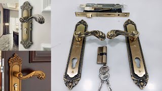 Main Door Lock Handle Set Unboxing Mortise Lock with 3 Keys Brass Lock Body amp Cylinder [upl. by Ybbed]