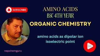 bsc4thyearaminoacidsdipolarionsisoelectricpointorganicchemistry [upl. by Mok291]