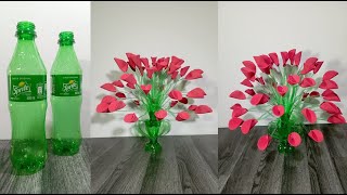 hermosas flores de botellas plasticas recicladas  manualidades con botellas pet [upl. by Axia]