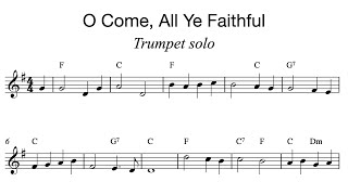 O Come All Ye Faithful  Trumpet sheet music Free PDF [upl. by Martguerita]