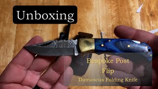 Bespoke Post Unboxing  Flip  Damascus Folding Knife [upl. by Lucilia]