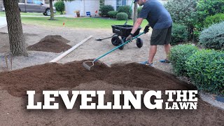 How to Level Your Lawn the Easy Way  Lawn Leveling with Topsoil  Front Yard Renovation [upl. by Daggett]