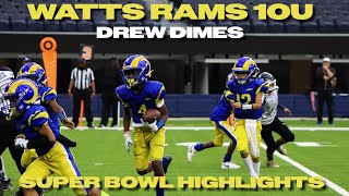 Watts Rams 10U Super Bowl Highlights  QB 12 Drew Dimes Micd Up [upl. by Aleel]