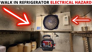 HVACR Walk In Refrigerator ELECTRICAL HAZARD Repair and Upgrade Walk In Refrigerator hack job [upl. by Cormick247]