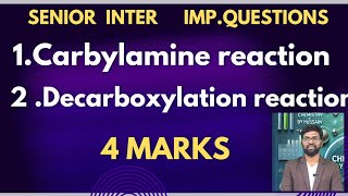 Carbylamine amine reaction and Decarboxylation reactions [upl. by Sophronia476]