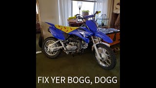 TTR 110 KLX Carb swap FIX TTR110E BOG [upl. by Aloeda]