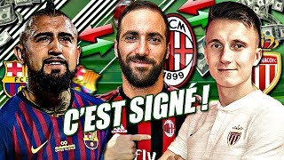 20 TRANSFERTS OFFICIELS POUR LA SAISON 20182019 60  Vidal Higuain Bonucci Digne [upl. by Marylin479]