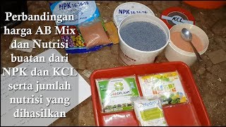 Perbandingan harga AB Mix dan Nutrisi buatan dari NPK dan KCL serta jumlah nutrisi yang dihasilkan [upl. by Eelinnej]