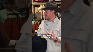 Use this trick to make a hat smaller without feeling uncomfortable cowboys cowboyhat westernhat [upl. by Baerl665]