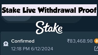 1 lakh Live stake deposit and withdrawal  Stake Deposit and Withdraw in realtime live Proof 2024 [upl. by Adlev]