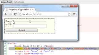 Form Input Type  range HTML5 [upl. by Airitac]