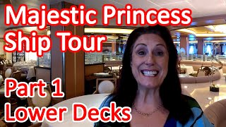 Majestic Princess Ship Tour  A Tour of the Lower Decks 5 to 7 on the Majestic Princess [upl. by Odlawso9]