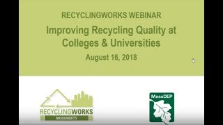 Improving Recycling Quality at Colleges and Universities [upl. by Pape]