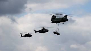 HD Dutch Chinook Cougar and Apache flyby [upl. by Inor866]