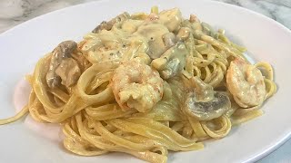 Creamy Shrimp Pasta Recipe  Creamy Linguine Pasta Recipe [upl. by Ynot155]