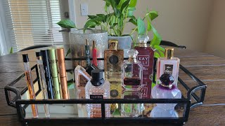 March Perfume Tray  February Recap  Perfumes Im testing out [upl. by Nicram956]