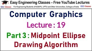 CGMM Lecture 19  Solved Numerical example of Midpoint Ellipse Drawing AlgorithmHindiEnglish [upl. by Ryan]