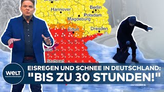 EISREGEN UND SCHNEE IN DEUTSCHLAND Unwetterwarnung  quotLage wird bis zu 30 Stunden andauernquot [upl. by Airemahs650]