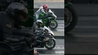 zx10R vs Hayabusa drag race 💯😰 youtubeshorts zx10r bike [upl. by Niret]