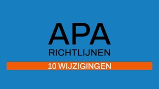 APArichtlijnen 10 Verschillen 6e en 7e editie [upl. by Akehsal]