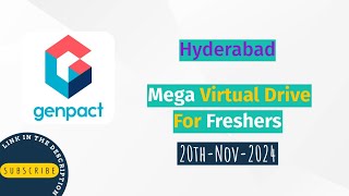 Genpact Mega Virtual Drive For Freshers [upl. by Arikaahs]