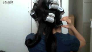 Jilbere Ceramic 20 Roller Setter aka Babyliss Hot Rollers for soft loose curls [upl. by Llednik]