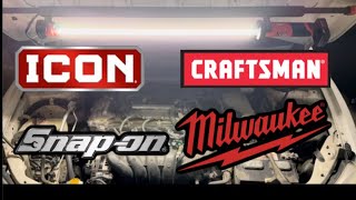 Underhood Work Lights Milwaukee vs SnapOn Icon and Craftsman [upl. by Silvester]