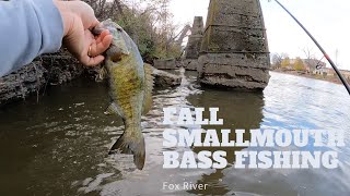 Fall smallmouth bass fishing the Fox River [upl. by Latonia]