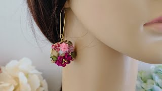 Floral Embroidery Earrings  3D Dangle Earrings  Embroidered Hanging Earrings  Handmade To Sell [upl. by Yunick]