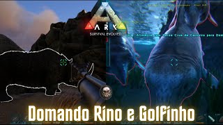 ARK The Island 34  Domando Rinoceronte Lanudo e Ichthyosaurus [upl. by Cimbura]