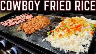 WHAT THE HECK IS COWBOY FRIED RICE NEW GRIDDLE RECIPE YOU HAVE TO TRY WE CANT STOP EATING THIS [upl. by Lindahl485]