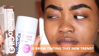 Tinting my eyebrows at home with REFLECTOCIL for eyebrows amp eyelashes Natural Brown 3 from Clicks [upl. by Eldoria]