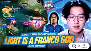 RSG PH DEATHBALL LIGHT IS A FRANCO GOD RSG PH vs BLCK Game 1 Analysis amp Reaction [upl. by Atinaw]