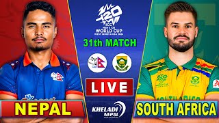 NEPAL vs SOUTH AFRICA CRICKET MATCH  31th MATCH T20 WC 2024  NEP vs SA  Live score amp Commentary [upl. by Nwahsiek]