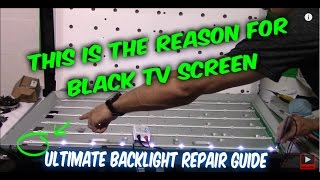 How to fix LED LCD TV black screen no backlight TV disassemble testing LEDs ordering part repair [upl. by Mode]