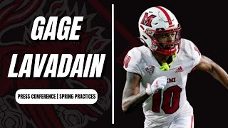 WR Gage Larvadain spring football press conference  South Carolina [upl. by Itsa]